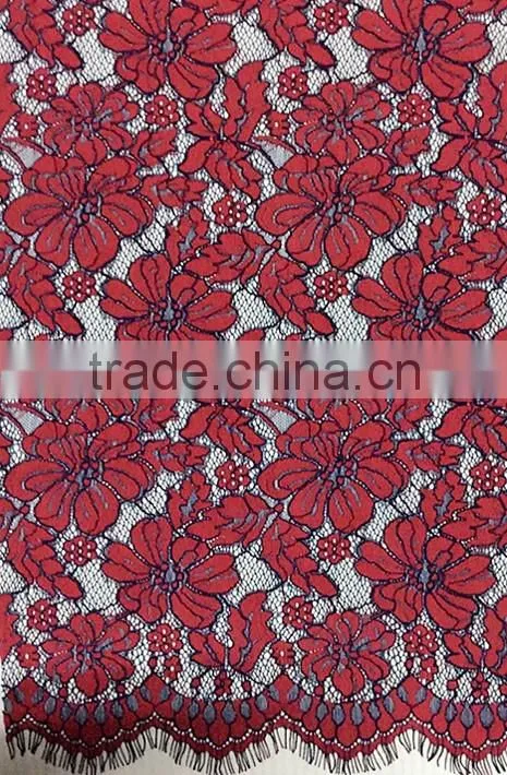 Fashion Nylon/Cotton Kintted Eyelash Lace Fabric T8090 For Lady Dress