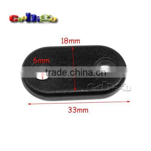 Connector Piece Stopper Cord Lock Slider Plastic Black Toggle Clip Hole Size 6mm(1/4") #FLC114-B