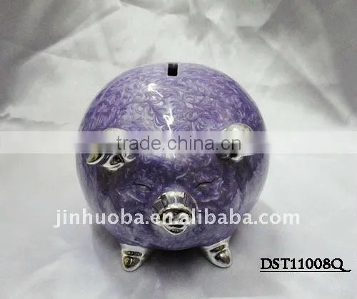 Ceramic new unicque purple pumpkin money box & animal money box