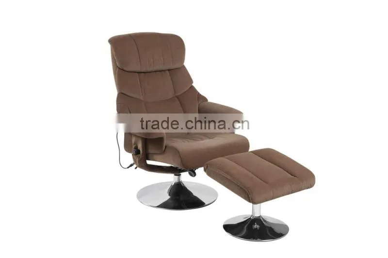 First touch fabric recliner chair with chrome base/ massager AM-050T