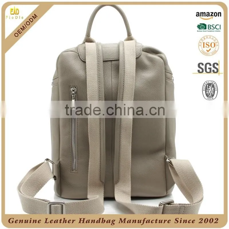 CSS1596-001 Made in china genuine leather tactical backpack Big size cow leather school bag Famous trveling bag