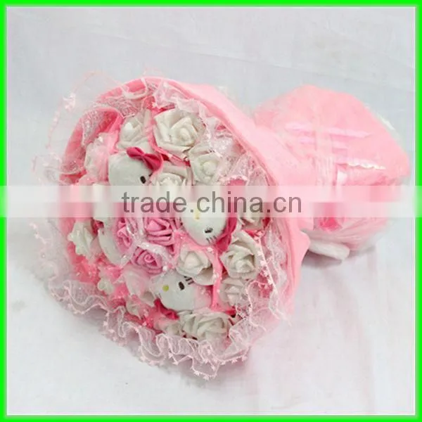2013 hots sale pink plush toy bouquet