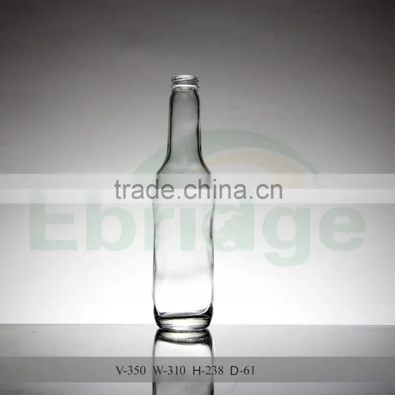 330ml clear empty glass beer bottles
