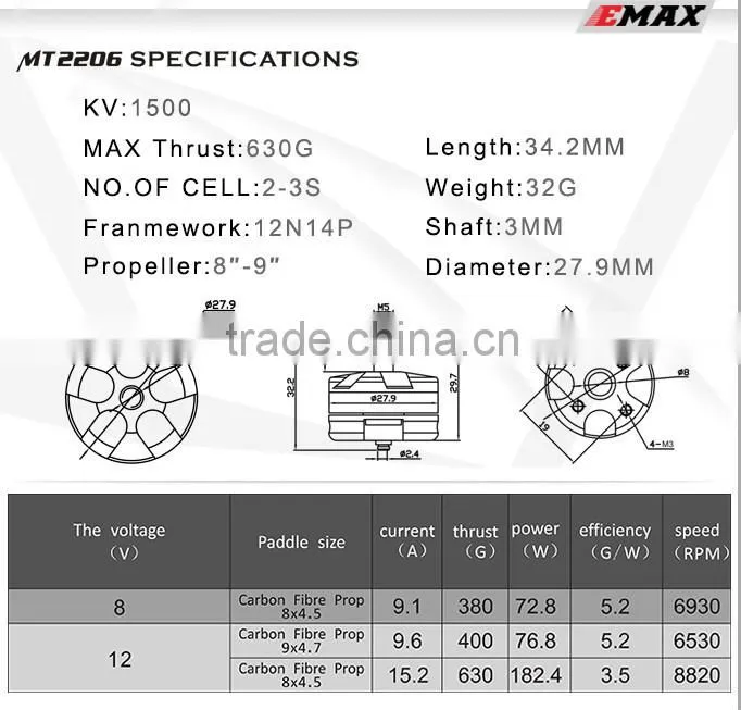 Original Motor For Helicopter Toys MT2206-1500KV With The Fair Price