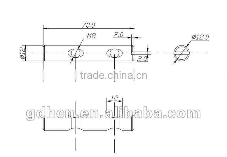 Barrel nut,double screwed holes for Baby's cot, Green yellow zinc plated