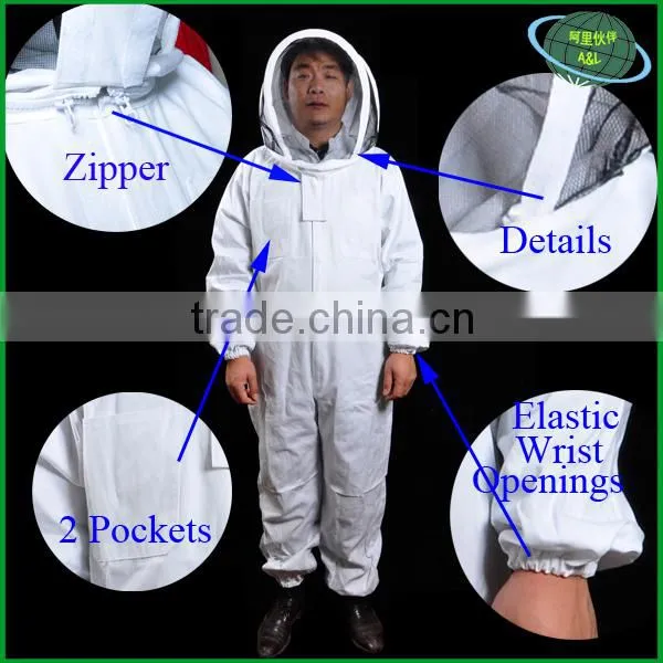 100% cotton bee jacket with various colors and sizes for beekeepers