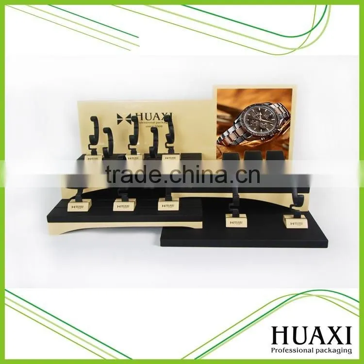 Black High Glossy Lacquered Small Wooden Watch Stand