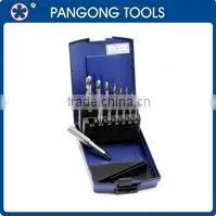High quality BSP taps and dies and drill bit in metal box hand tool kit