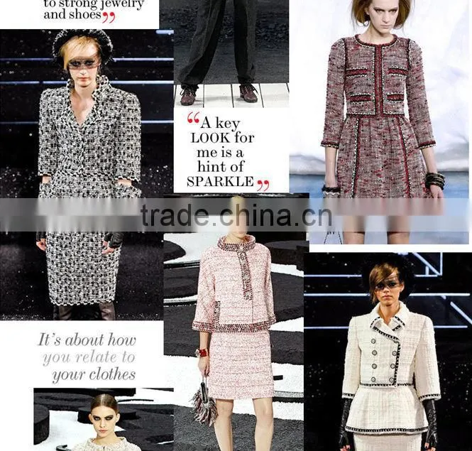 Good Wool thick tweed heavy woolen fabric for coat