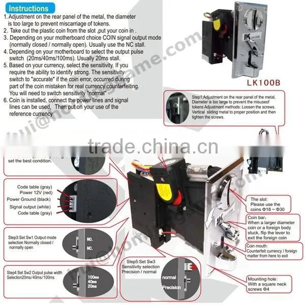 Coin Acceptor Machine Parts Multi Electronic Cpu Coin Selector / arcade Cabinet Accessories