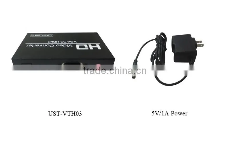 VAG to HD Converter box converts PC VAG and audio to HD ,allowing connection of PC to 1080p HDTV.With fans without noise