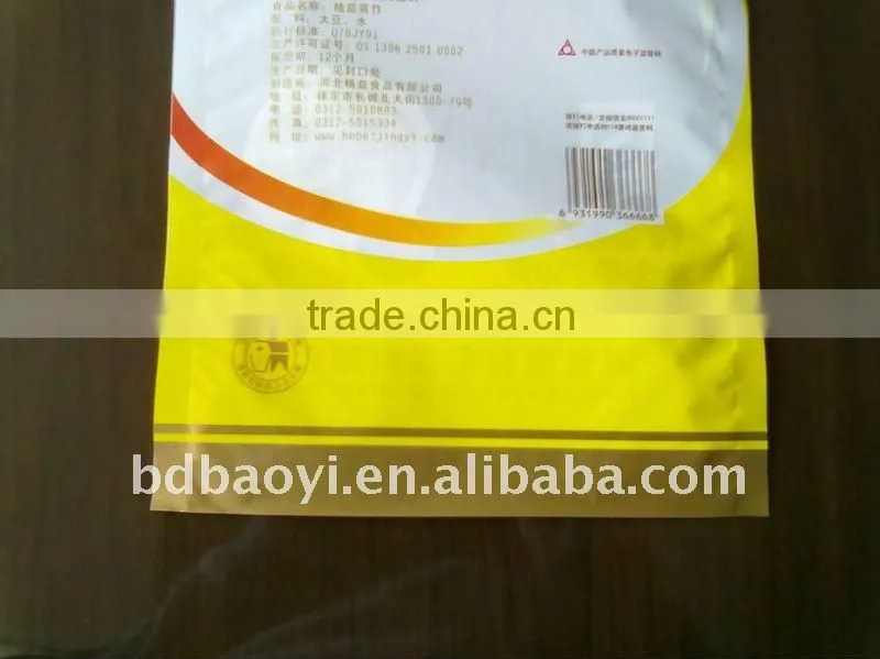 Plastic packaging bags for dried vegetable