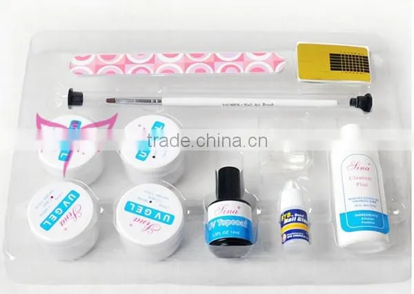 Hot sina uv gel kit,nail art sina uv gel set