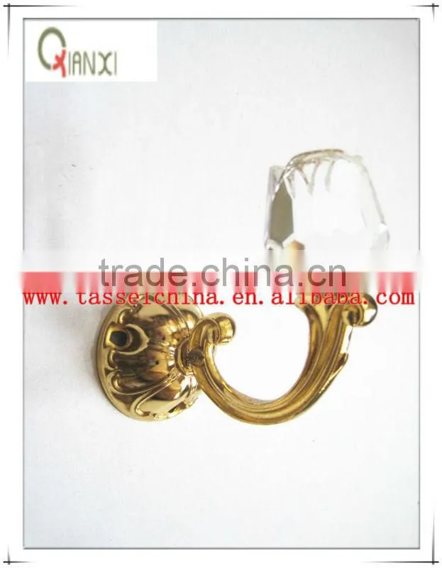 High quality crystal curtain tieback hook, curtain tieback holder