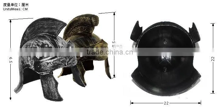 Plastic Brushed Silver Roman Helmet Beer Hat Drinking Straw Cap