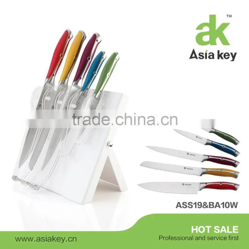 LFGB/FDA S/S kitchen knife wooden block knife set