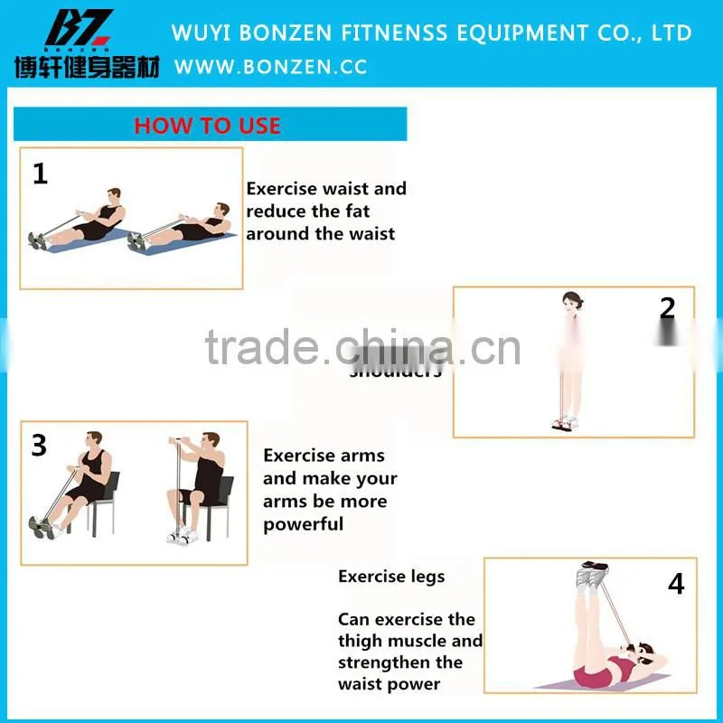 Yoga Fitness Equipment Foot Chest Pull Rope Fitness With Pedals Elastic Rope