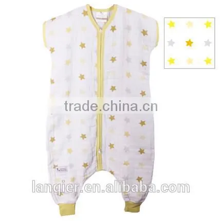 wholesale100% cotton muslin baby sleeing bag anti-kicking bag spring and summer