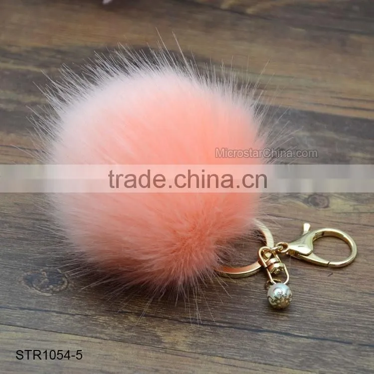 9cm Big Pom Pom Keychain Fake Fur Keychain For Promotion