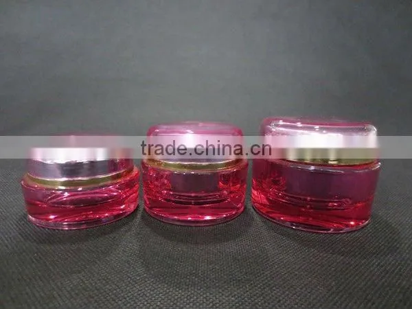 Round Acrylic Cream Jar and Lotion Pump Bottle for Cosmetic Packaging
