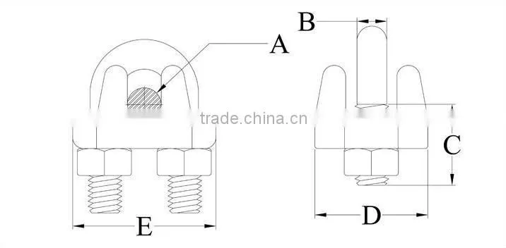 galvanized malleable wire rope clips rigging
