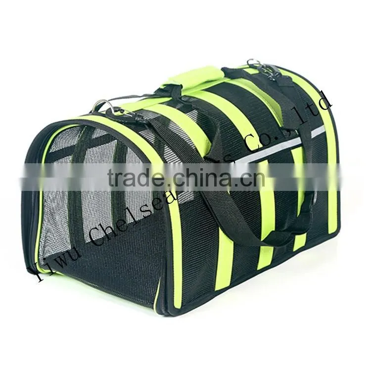Pink air conditioned pet carrier for summer season stripe