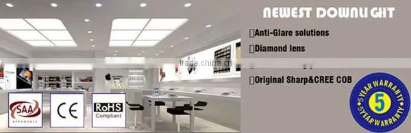 2015 Newest good quality 85lm/w Original Sharp COB LED downlight with Anti-Glare