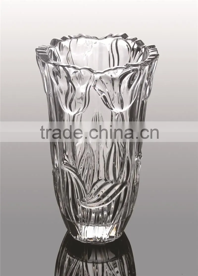 high quality clear crystal glass vase