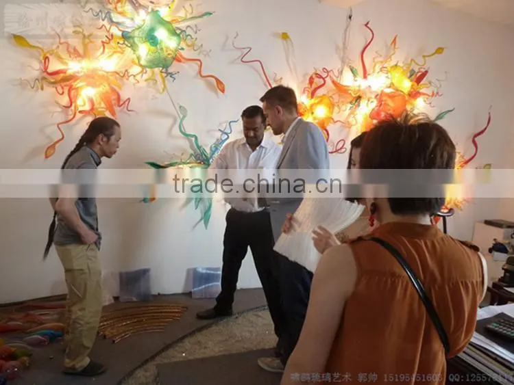 hand blown glass chandelier decoration XO-20150618 Modern glass chandelier from famous Chinese glass artist Mr Ou LianHua