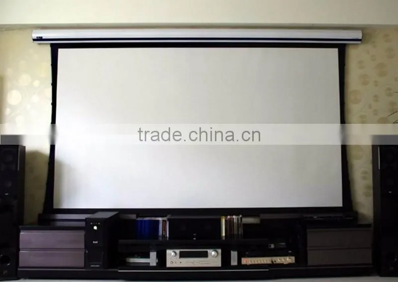 luxury tab tension projection screen with soft matte white fabric 12 inch 16:9