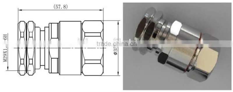 7/16 DIN Male Straight Connector for 7/8'' Cable