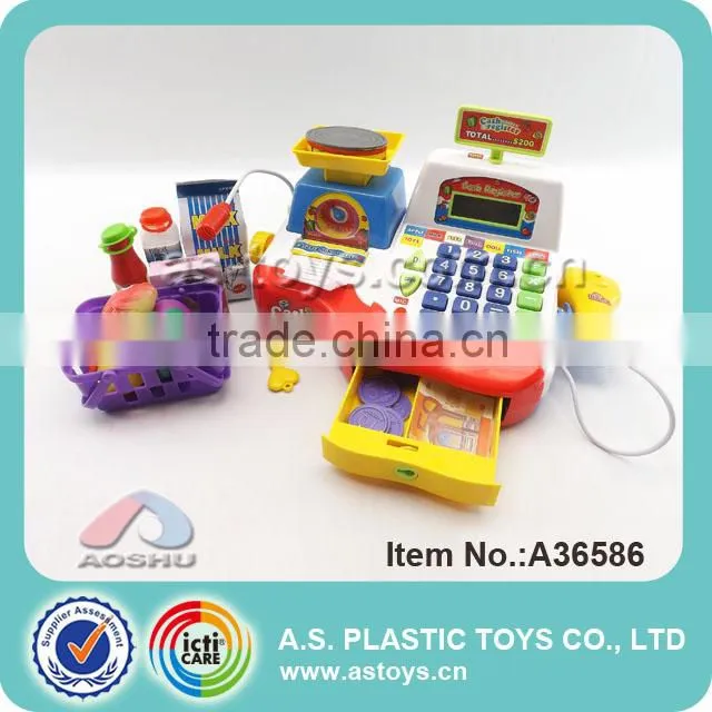 Music and light children plastic cash register electronic