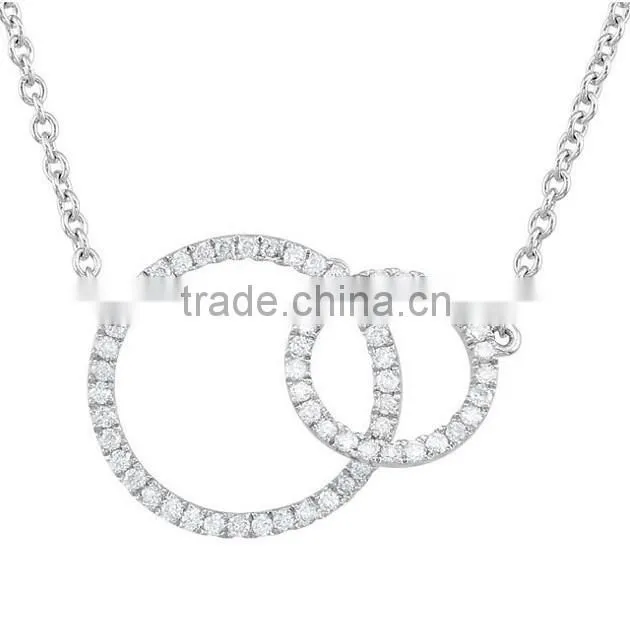 Fashion Sterling Silver Infinity Cubic Zircon Necklace 925 Sterling Silver Double Infinity Black and White CZ Necklace
