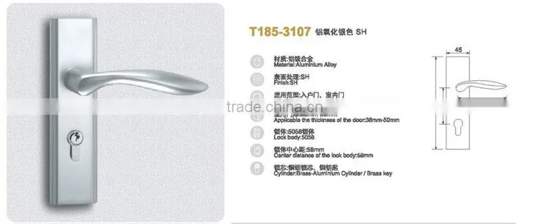 Hot Sale High Quality Tri-Circle ALuminium Alloy Lever Latch Door handles locks/ wholesale household Door handles locks set
