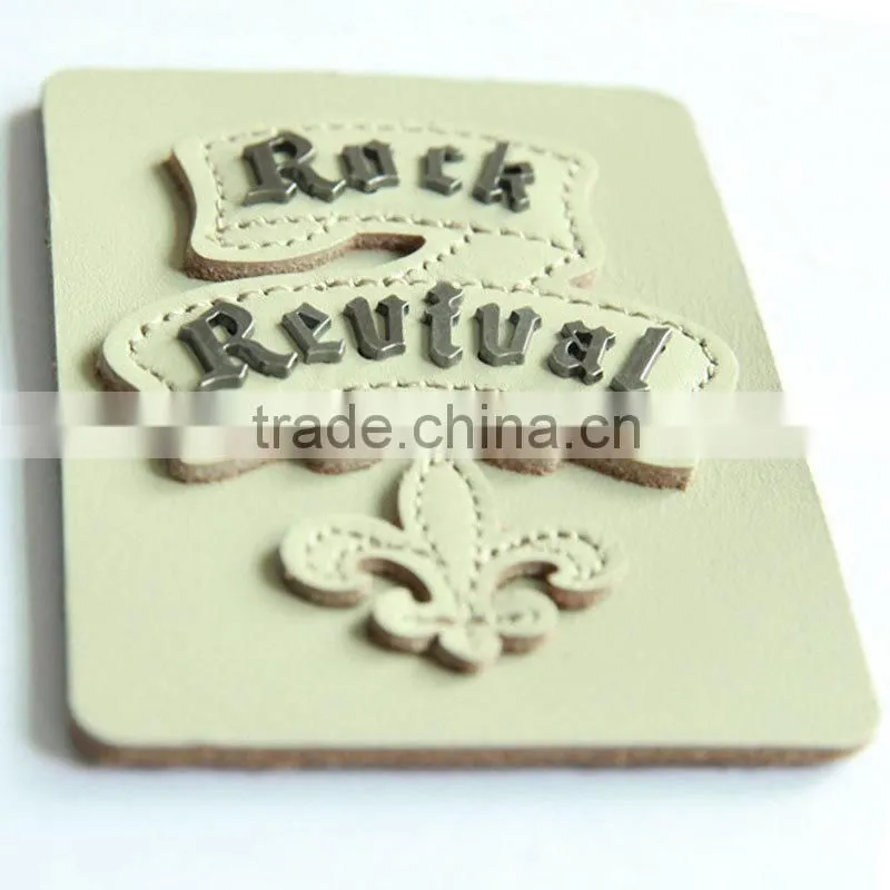 fashion metal leather label