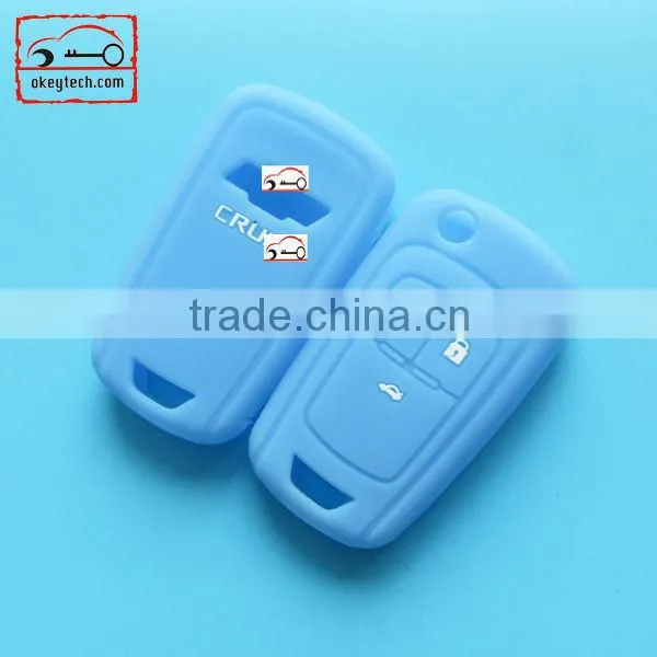 Okeytech silicone car key cover Chevrolet cruze 3 buttons silicone key cover for silicone remote key cover
