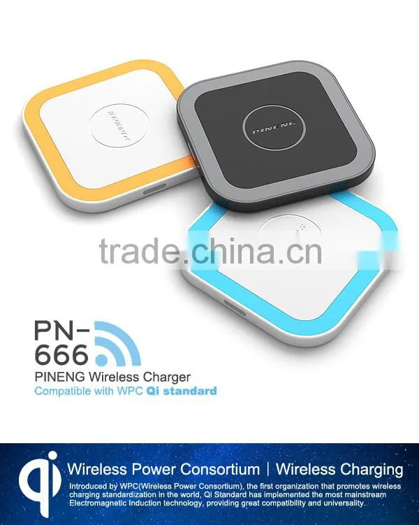 PN666 2015 new 5v 2a universal qi standard wireless charger for Samsung s6