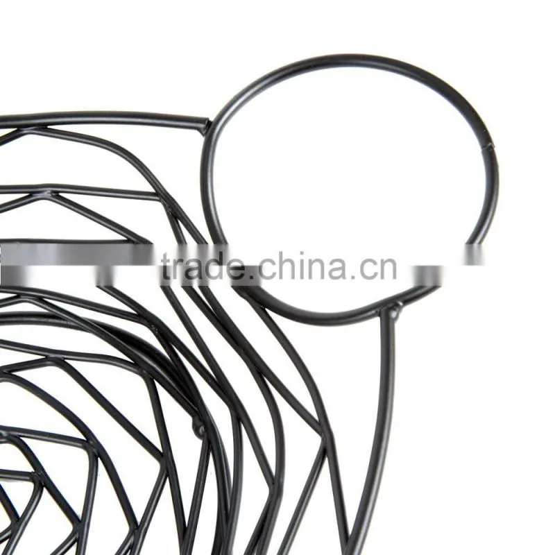 Icegreen Oval Black Metal Wire Basket With Holders