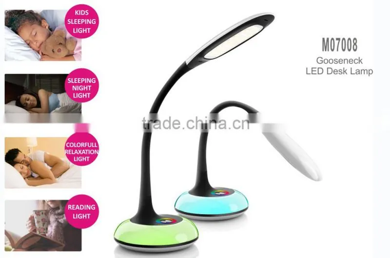 3-grade brightness touch dimmer Gooseneck Led Desk Lamp