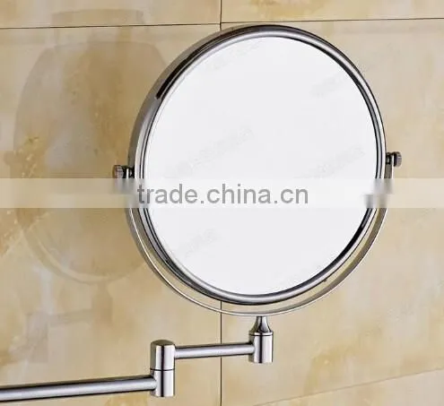 Double side adjustable wall mount magnifying makeup mirror with light shaving mirror
