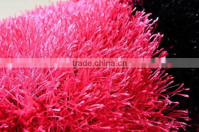 Microplush soft touch durable anti slip backing shaggy silk polyester carpet for bath room