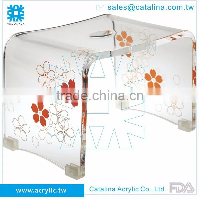Sakura pattern Bathroom House plastic Acrylic chair