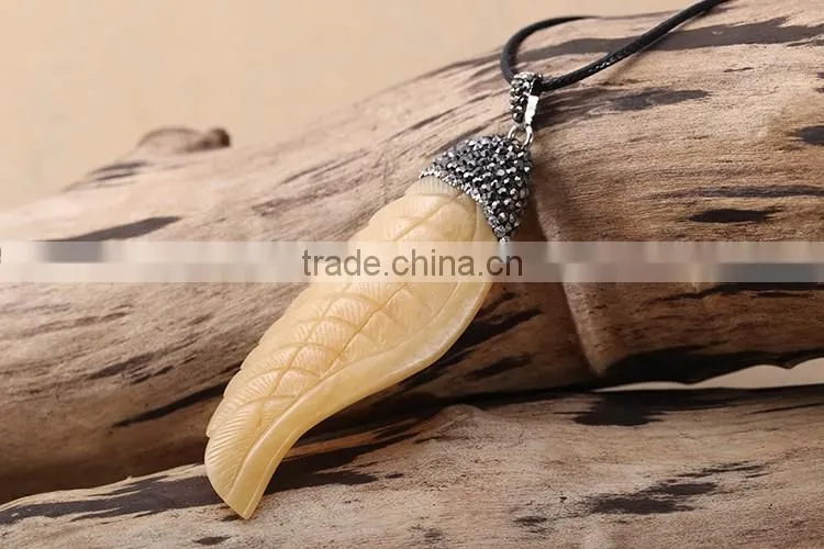 Fancy! Fashion design ! latest yellow cattle bone men necklace more handsome