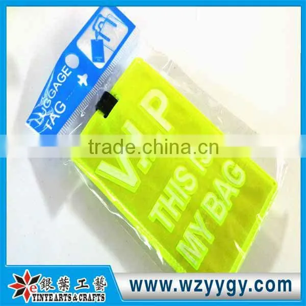 Custom animal pvc luggage tags pvc film card holder tags