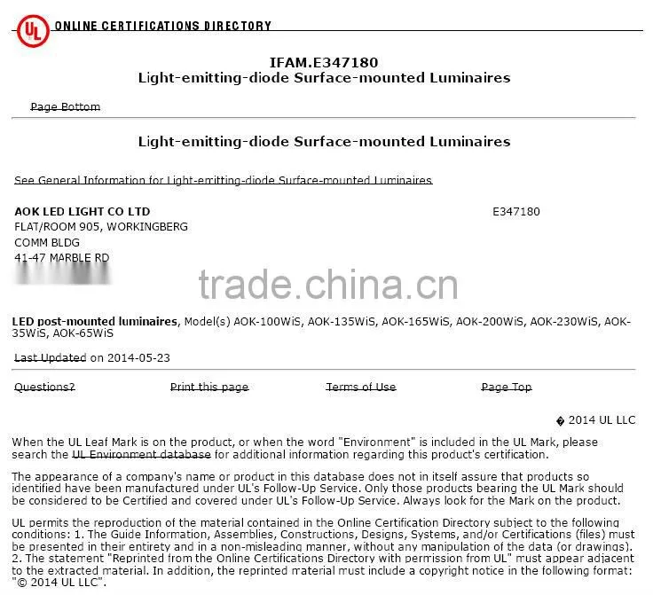UL cUL DLC IP65 1500w metal halide lamp replacement