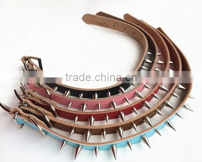 hot sale cow leather dog chains dog collar chains custom metal chain dog collar