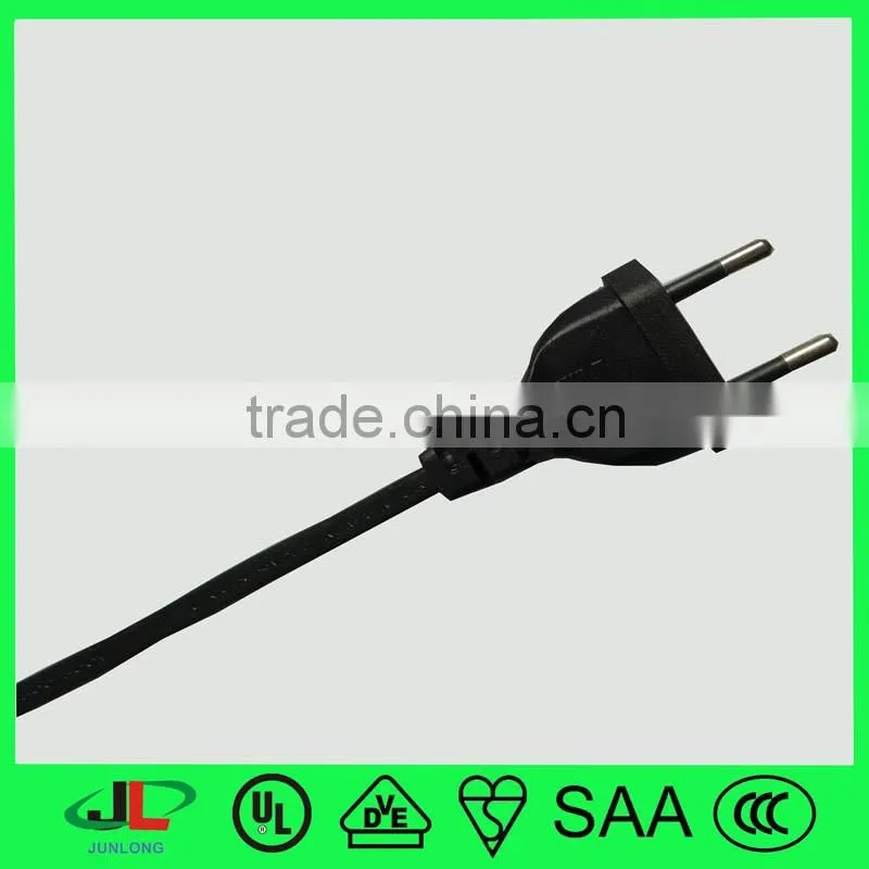 Brazil uc approved power cord 2 pin 4.8mm diameter per pin plug with INMETRE high quality copper wire