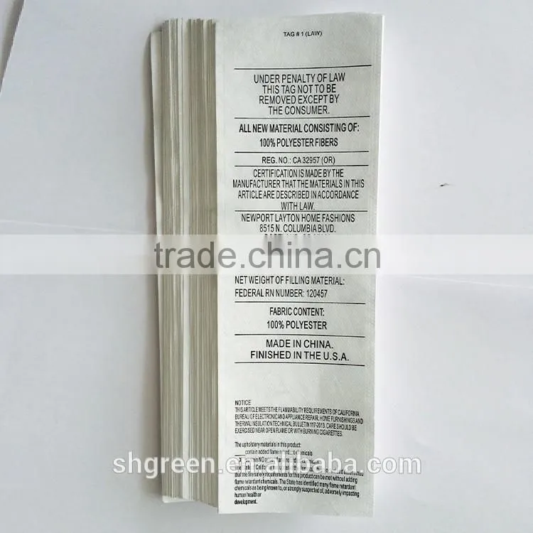 Satin double sides silk screen printing care label,printing size garment labels