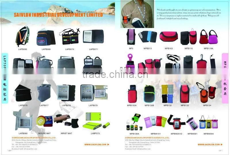 Custom printing neoprene waterproof laptop bag with zipper