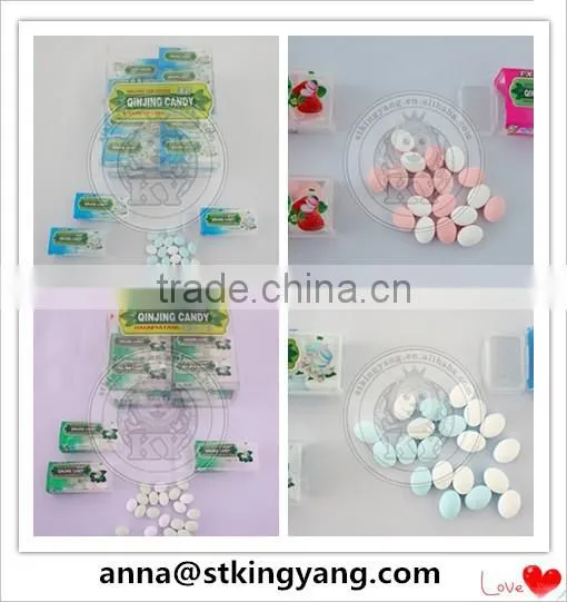 Cool pressed sugar candy with mint